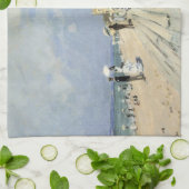 De stoep in Trouville door Claude Monet Theedoek (Gevouwen)