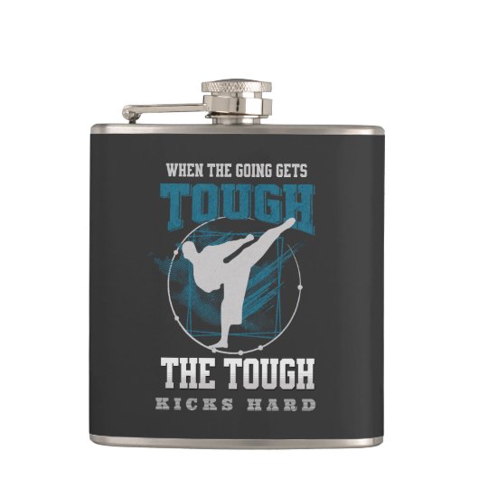 De Stoere Kicks Vecht Sport Leuke Vibes Gratis Spi Heupfles (Voorkant)