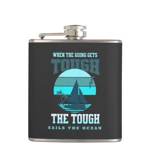 De stoere zeilen oceaan Natuur windgolven ontdekke Heupfles (Voorkant)