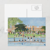 De stoet van boten op Eton College Briefkaart (Voorkant / Achterkant)
