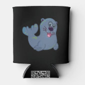 De stoffen afdichting bij Zazzle Mascot Logo Chara Blikjeskoeler (Voorkant)