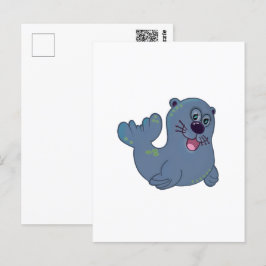 De stoffen afdichting bij Zazzle Mascot Logo Chara Briefkaart