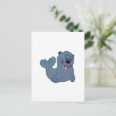 De stoffen afdichting bij Zazzle Mascot Logo Chara Briefkaart (Staand voorkant)