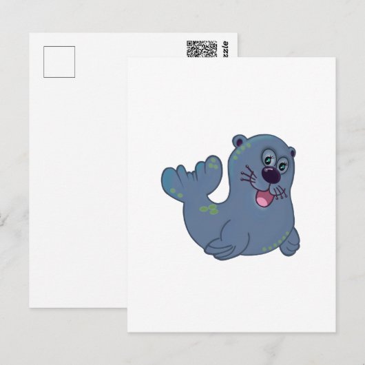 De stoffen afdichting bij Zazzle Mascot Logo Chara Briefkaart (Voorkant / Achterkant)