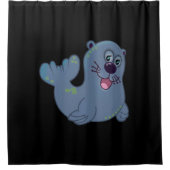 De stoffen afdichting bij Zazzle Mascot Logo Chara Douchegordijn (Voorkant)