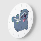 De stoffen afdichting bij Zazzle Mascot Logo Chara Grote Klok (Hoek)