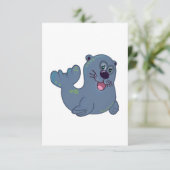 De stoffen afdichting bij Zazzle Mascot Logo Chara Kaart (Staand voorkant)