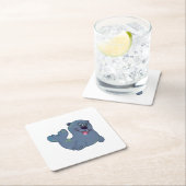 De stoffen afdichting bij Zazzle Mascot Logo Chara Kartonnen Onderzetters (Insitu)