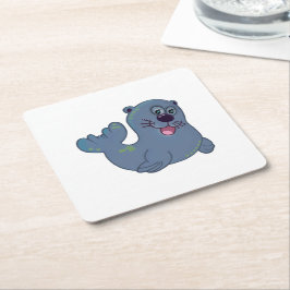 De stoffen afdichting bij Zazzle Mascot Logo Chara Kartonnen Onderzetters