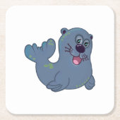 De stoffen afdichting bij Zazzle Mascot Logo Chara Kartonnen Onderzetters (Voorkant)