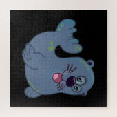 De stoffen afdichting bij Zazzle Mascot Logo Chara Legpuzzel (Horizontaal)