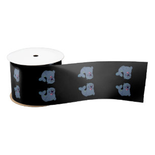 De stoffen afdichting bij Zazzle Mascot Logo Chara Satijnen Lint