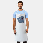 De stoffen afdichting bij Zazzle Mascot Logo Chara Schort (Gedragen)