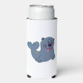 De stoffen afdichting bij Zazzle Mascot Logo Chara Seltzer Blikjeskoeler (Seltzer Voorkant)