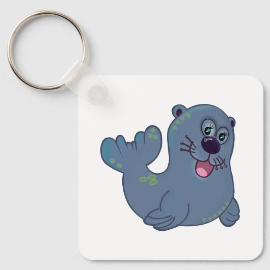 De stoffen afdichting bij Zazzle Mascot Logo Chara Sleutelhanger (Voorkant)