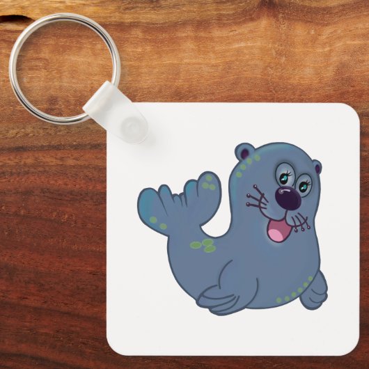 De stoffen afdichting bij Zazzle Mascot Logo Chara Sleutelhanger (Voorkant)