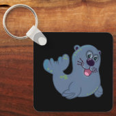 De stoffen afdichting bij Zazzle Mascot Logo Chara Sleutelhanger (Voorkant)