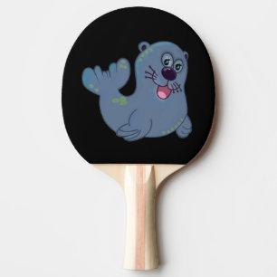 De stoffen afdichting bij Zazzle Mascot Logo Chara Tafeltennisbatje