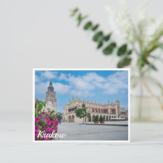 De stoffen hal op het centrale plein in Krakau, Po Briefkaart (Staand voorkant)