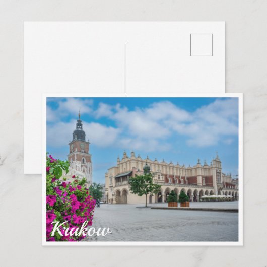 De stoffen hal op het centrale plein in Krakau, Po Briefkaart (Voorkant / Achterkant)