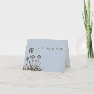 De stoffige Blauwe en Bruine Paardebloem dankt u Bedankkaart