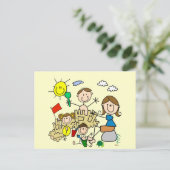 De stok stelt de Pret van het Strand van de Famili Briefkaart (Staand voorkant)