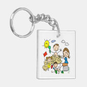 De stok stelt de Pret van het Strand van de Famili Sleutelhanger (Voorkant Links)