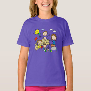 De stok stelt de Pret van het Strand van de Famili T-shirt