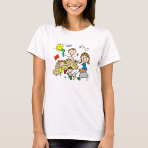 De stok stelt de Pret van het Strand van de Famili T-shirt