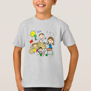 De stok stelt de Pret van het Strand van de Famili T-shirt