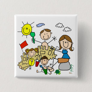 De stok stelt de Pret van het Strand van de Famili Vierkante Button 5,1 Cm