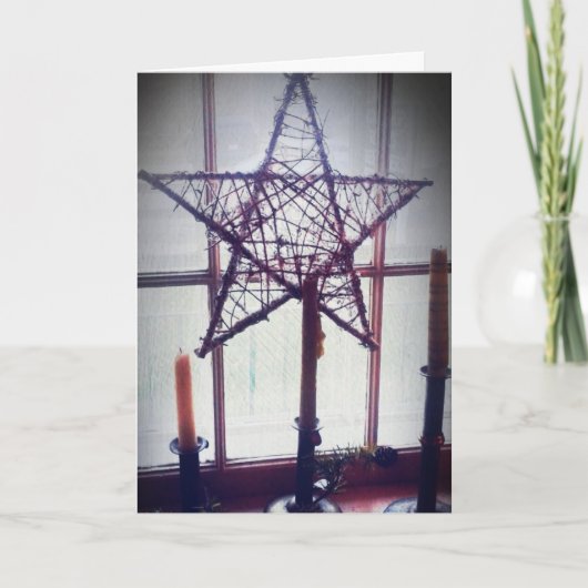 De Stokken van de ster en van de Kaars, Kerstmis Feestdagen Kaart (Voorkant)