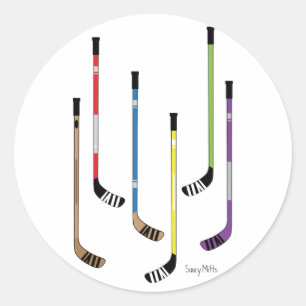 De Stokken van het hockey Ronde Sticker