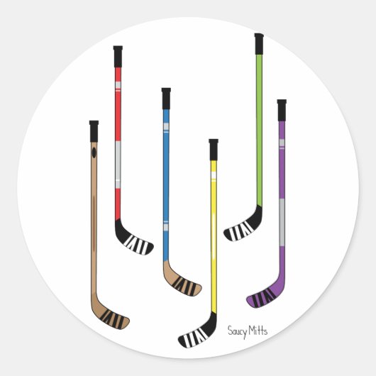 De Stokken van het hockey Ronde Sticker (Voorkant)