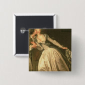 De Stolen Kiss, c.1788 Vierkante Button 5,1 Cm (Voorkant /achterkant)