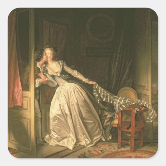 De Stolen Kiss, c.1788 Vierkante Sticker (Voorkant)