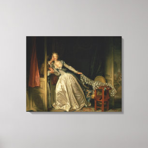 De Stolen Kiss van Jean-Honore Fragonard Canvas Afdruk