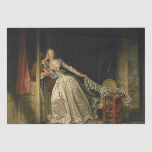 De Stolen Kiss van Jean-Honore Fragonard Tissuepapier (Voorkant)