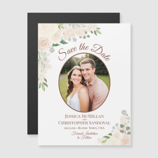 De stompafdruk bewaart de Ovale Foto Magnet van de (Voorkant / Achterkant)