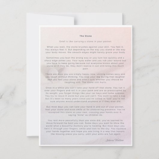 De Stone full-size kaart voor verdriet of verlies (Voorkant)