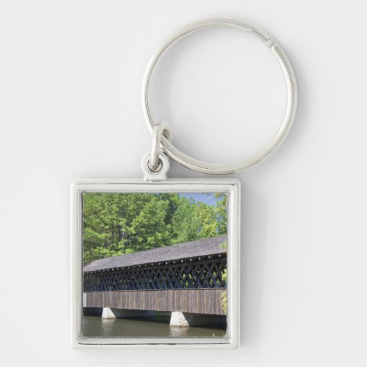 De Stone Mountain Overdekte Brug bij Stone Sleutelhanger (Voorkant)