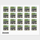 De Stone Mountain overdekte brug bij Stone Vierkante Sticker (Vel)