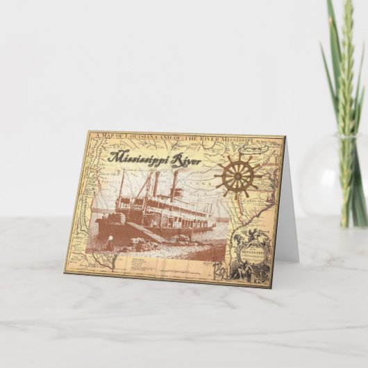 De Stoomboot van de Rivier van de Mississippi Kaart (Voorkant)