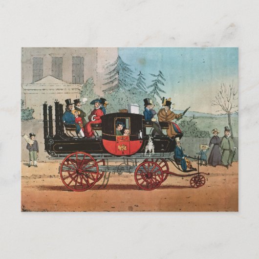 De stoomcoach briefkaart (Voorkant)