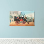 De stoomcoach canvas afdruk (Insitu (Houten vloer))