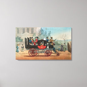 De stoomcoach canvas afdruk