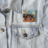De stoomcoach vierkante button 5,1 cm (In situ)