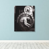 De stoomfitter, 1921. Oude foto Canvas Afdruk (Insitu (Houten vloer))