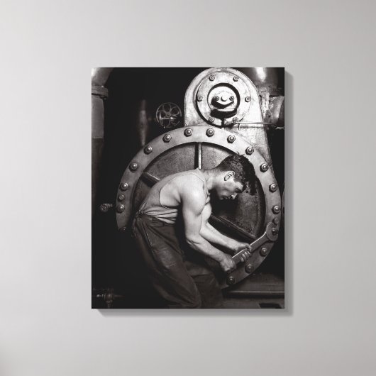 De stoomfitter, 1921. Oude foto Canvas Afdruk (Voorkant)
