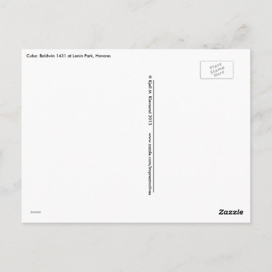 De stoomlocomotief 1431, Cuba van Baldwin Briefkaart (Achterkant)